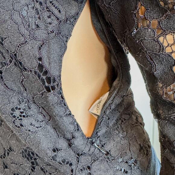 NWT- Skylar High Neck Black Lace Knit Gothic Blouse, Side Zipper, Women’s Small - Picture 4 of 10